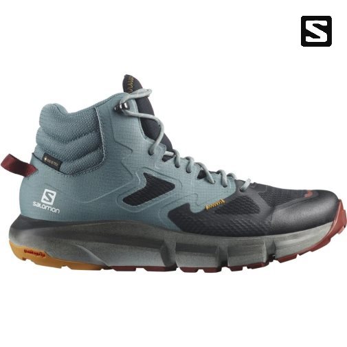 Botas Caminhada Salomon Predict Hike Mid GTX Masculino Turquesa Pretas | PT F31672